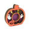 Halloweenska dekorácia - držiak na čajovú sviečku - tekvica - MDF - 11 x 11 x 1,8 cm