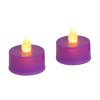 Halloweenová svietiaca dekorácia - LED čajová sviečka - fialová - 2 ks / balenie