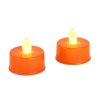 Halloween dekorácia so svetlom - LED čajová sviečka - oranžová - 2 ks / balenie