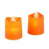 Halloweenová svietiaca dekorácia - LED sviečka - oranžová - 2 ks / balenie
