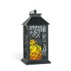 Halloweenová blikajúca lampáš - pavúk - na batérie - čierna - 30 x 14 cm