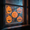 Halloweenová 3D gélová okenná dekorácia - tekvica - 30 x 30 cm - 9 ks / balenie
