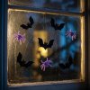 Halloweenová 3D gélová okenná dekorácia - netopier, pavúk - 30 x 30 cm - 9 ks / balenie