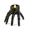 Halloweenová LED sviečka - kostlivá ruka - na batérie - 9 x 7,5 x 7,5 cm
