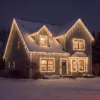 Svetelný záves – 15 m – teplá biela – 600 LED – 100–240 V – 6 W – priehľadný kábel