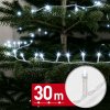 Svetelná reťaz – 30 m – studená biela – 600 LED – 220–240 V – 6 W – priehľadný kábel