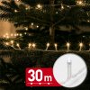 Svetelná reťaz – 30 m – teplá biela – 600 LED – 220–240 V – 6 W – priehľadný kábel