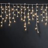 Svetelný záves – 15 m – teplá biela – 600 LED – 100–240 V – 6 W – priehľadný kábel