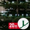 Svetelná reťaz – 20 m – studená biela – 400 LED – 100–240 V – 6 W – zelený kábel