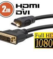 DVI-D / HDMI kábel • 2m pozlátený