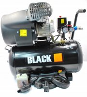 Black dvojvalcový vzduchový kompresor 8bar 50L 3000W