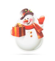 Vianočná RGB LED dekorácia - samolepiaca - snehuliak