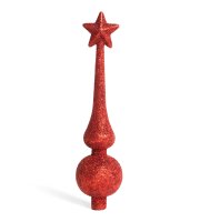 Ozdoba na špic vianočného stromu - 18,5 cm - červená