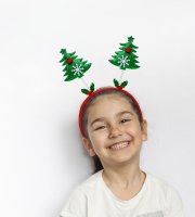 Vianočná čelenka -mikuláš, vianočný strom, sob