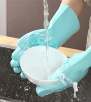 Kuchynské silikónové rukavice na umývanie riadu a upratovanie