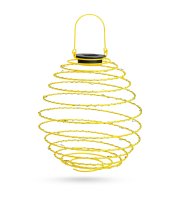 LED solárna špirálová lampa - teplá biela - 22 cm - žltá farba