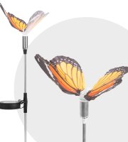 LED solárny motýľ - studená biela - 65 cm  - 4 druhy