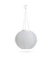 Solárny lampión - biely - studená biela LED - 28 cm