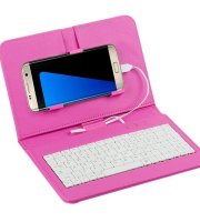 Puzdro na mobil s klávesnicou ružové