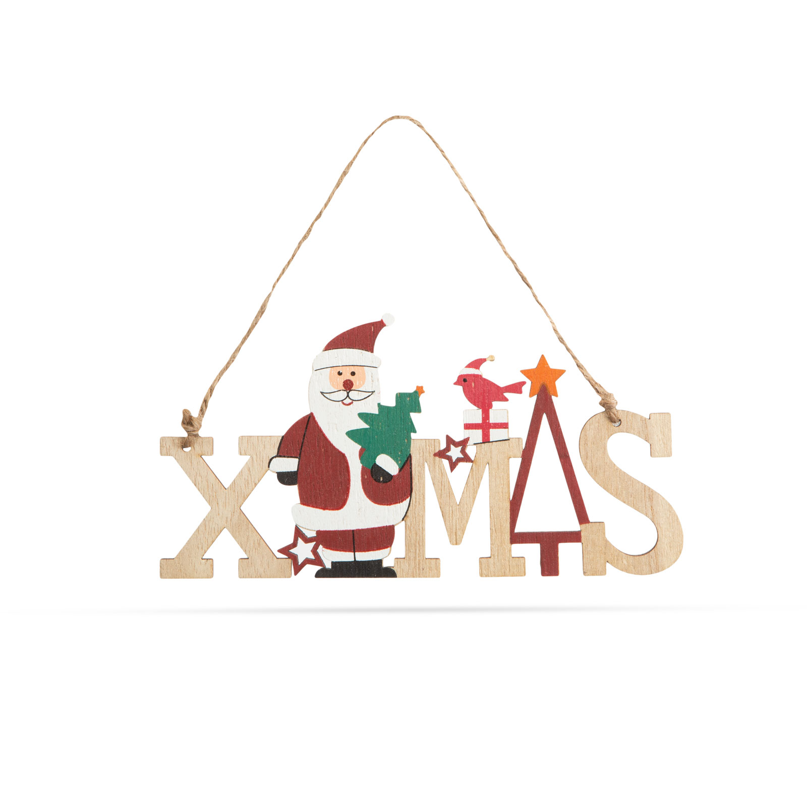 Vianočná dekorácia z dreva - mikuláš - s vešiakom - 17 x 9 cm