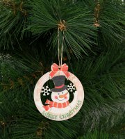 Ozdoba na vianočný strom - snehuliak - zavesitelné - 8,5 x 9,5 cm