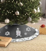 Obrus pod vianočný strom - 97 cm - polyester - sivý / strieborný