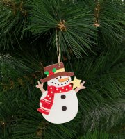 Ozdoba na vianočný strom - snehuliak - zavesitelné - 8,2 x 10 cm