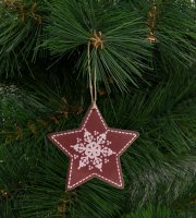 Ozdoba na vianočný strom - hviezda - zavesitelné - 9,6 x 9,3 cm