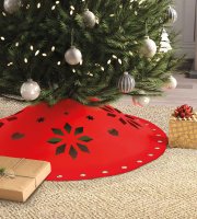 Obrus pod vianočný strom - 90 cm x 3 mm - filc - červená