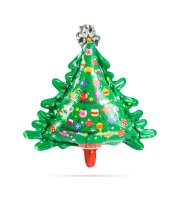 Vianočný balón - vianočný strom - hliník - 30 x 18 cm