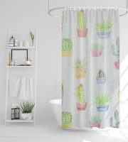 Záves do sprchy - kaktus - 180 x 180 cm