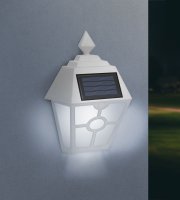 LED nástenná solárna lampa - biela , studená biela - 14 x 6,2 x 19 cm