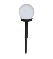 LED solárna lampa - zapichovateľná - guľa , studená biela - Ø10 cm
