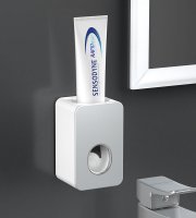 Nástenný automatický dávkovač zubnej pasty Svetlosivý