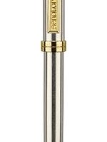Guľôčkové pero, 1,0 mm, teleskopické, telo pera: strieborná, zlatý klip, SENATOR 