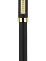 Guľôčkové pero, 1,0 mm, teleskopické, telo pera: čierna, zlatý klip, SENATOR 