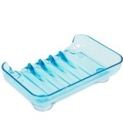 Držiak na mydlo - s prísavkou - modrý - plast - 13 x 10 x 3 cm