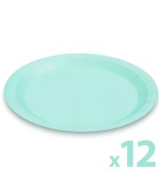 Sada papierových tanierov - modré - 23 cm - 12 ks / balenie