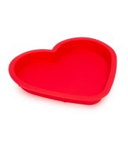 Silikónová forma na pečenie v tvare srdca - červená 245 x 225 x 35 mm