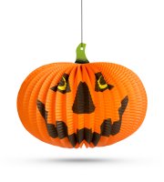 Halloweensky tekvicový lampión - zavesiteľný - 26 cm