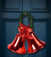 Vianočná dekorácia - zvonček - červená farba