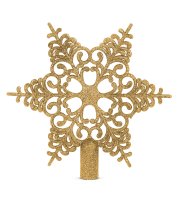 Ozdoba na špic vianočného stromu - v tvare hviezdy - 20 x 20 cm - zlatá