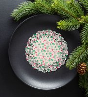 Vianočná papierová podložka pod tanier - 26,5 cm - 10 ks / balenie