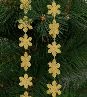 Vianočná girlanda - snehová vločka - 2,7 m - zlatá
