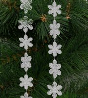 Vianočná girlanda - snehové vločky - 2,7 m - strieborná
