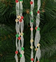 Vianočný girlanda z organzy - 2,7 m - 10 mm - viacfarebná