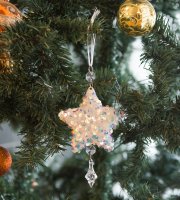 Ozdoba na vianočný strom - dúhový, akryl - s vešiakom - 2 druhy
