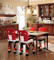 Vianočná dekorácia na stoličku sada - Mikuláš - 50 x 60 cm - červená/biela