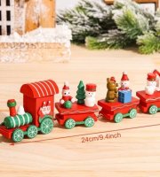 Vianočný drevený vláčik - červený