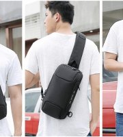 OZUKO batoh s bezpečnostným zámkom (18×10×35 cm) Čierny